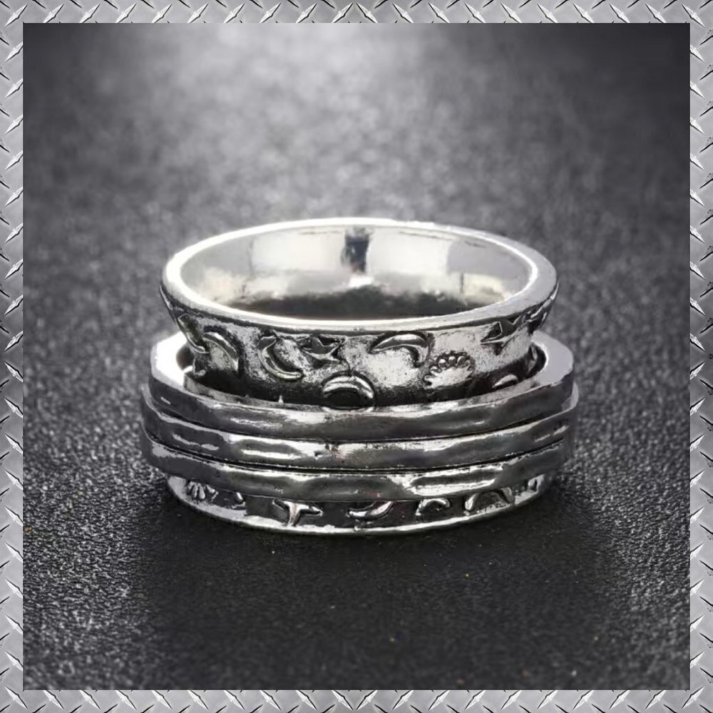 Sun and Moon Boho Spinner Ring #1207